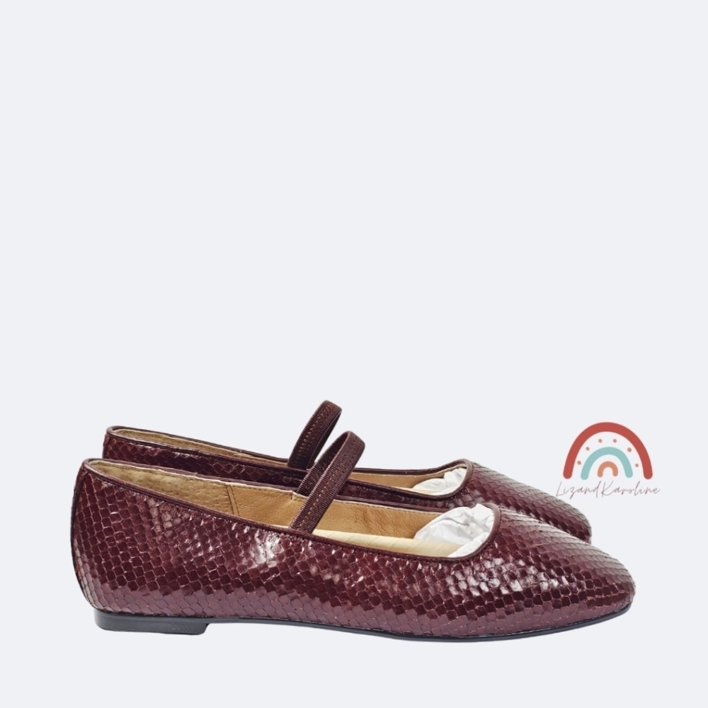 New! Madewell The Greta Ballet Flat in Leather Stained Rosewood Snakeskin 6.5 - Picture 3 of 16